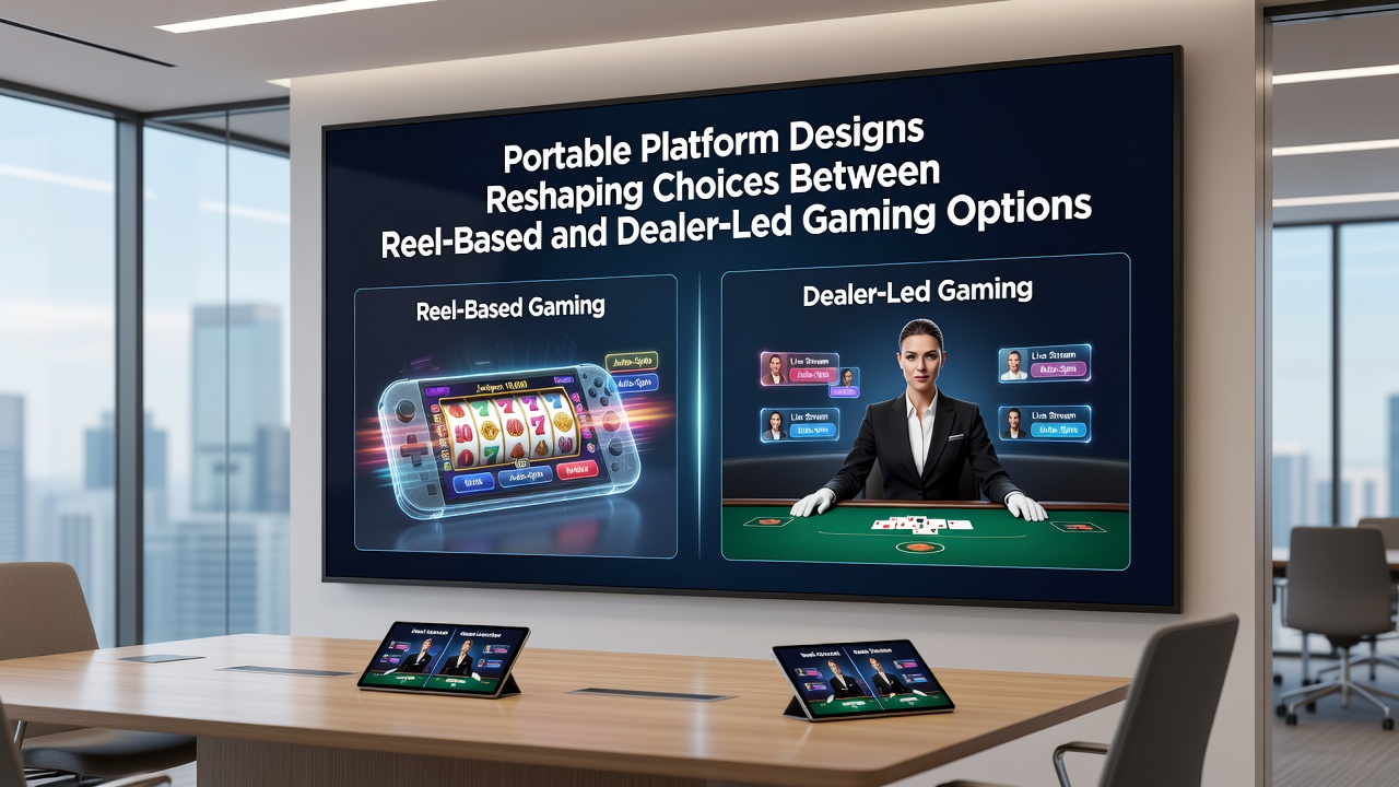 Split-screen view of a mobile device showing simultaneous reel spins and live dealer table action
