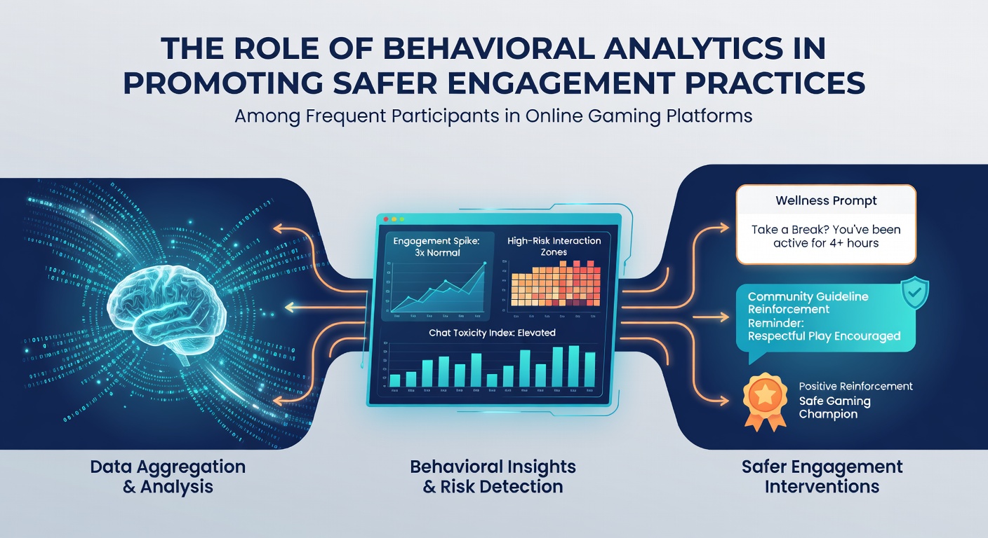Dashboard displaying behavioral analytics for player engagement in online gaming platforms
