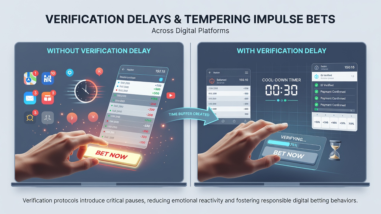 User dashboard displaying pending verification status alongside account funding options on a mobile betting app