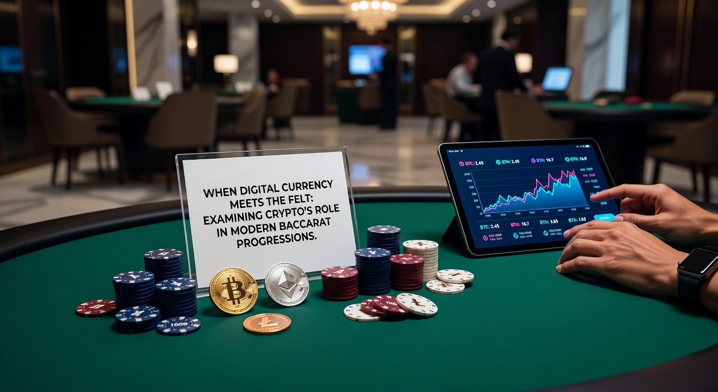 Online baccarat interface displaying crypto wallet integration and live progression tracking